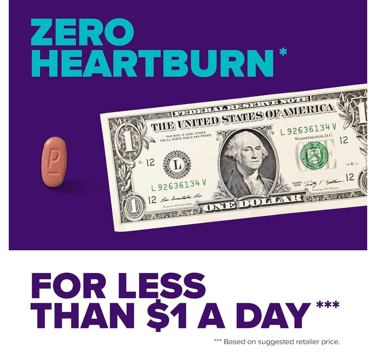 Prilosec OTC, Omeprazole Delayed Release 20mg, Acid Reducer | Treats Frequent Heartburn for 24 Hour Relief, All Day, All Night | 42 Tablets; Exp 01/2026