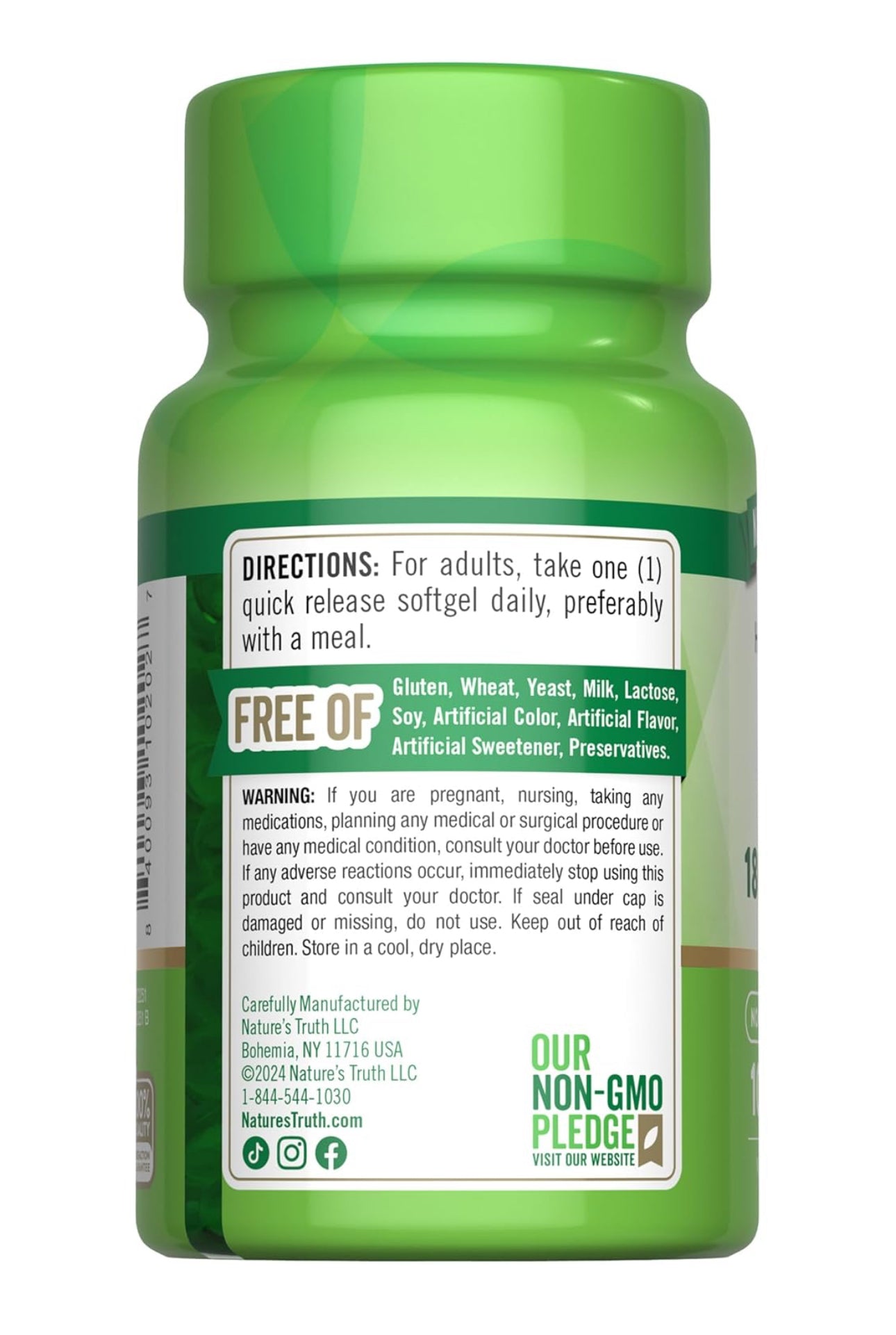 Nature's Truth Vitamin E 180mg (400 IU) | dl-Alpha Tocopheryl Acetate | Antioxidant Support | 100 Softgels; Exp 05/2028