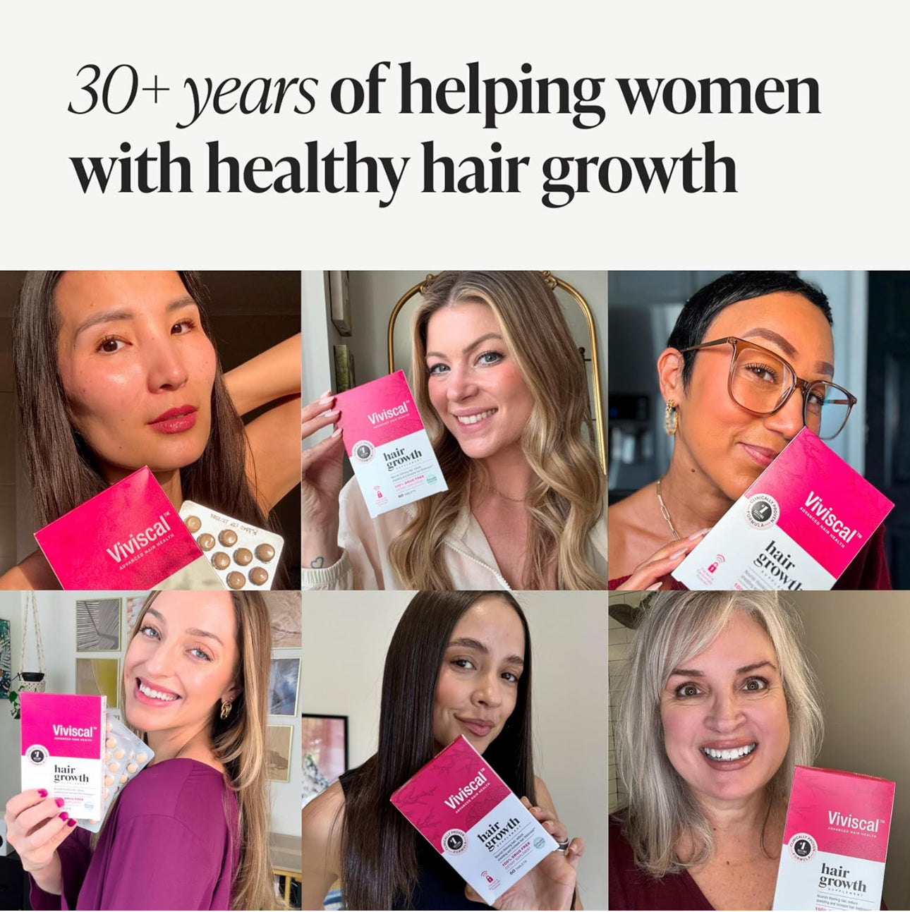 Viviscal Advanced Hair Growth Supplement | For Women For Thicker, Fuller Hair, Nourishes Thinning & Loss | With Proprietary Collagen Complex | 100% Drug Free | 1 Month Supply | 60 Tablets; Exp 04/2026