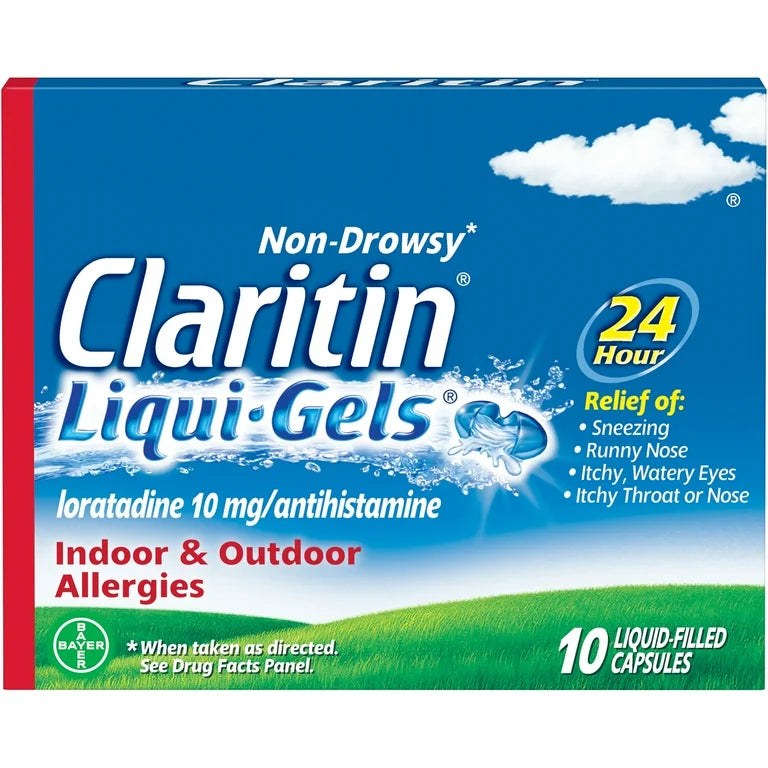 Claritin Liqui-Gels 24 Hour Non-Drowsy Allergy Relief | Loratadine 10mg Antihistamine Capsules | 10 Liquid-Filled Capsules Exp 03/2026