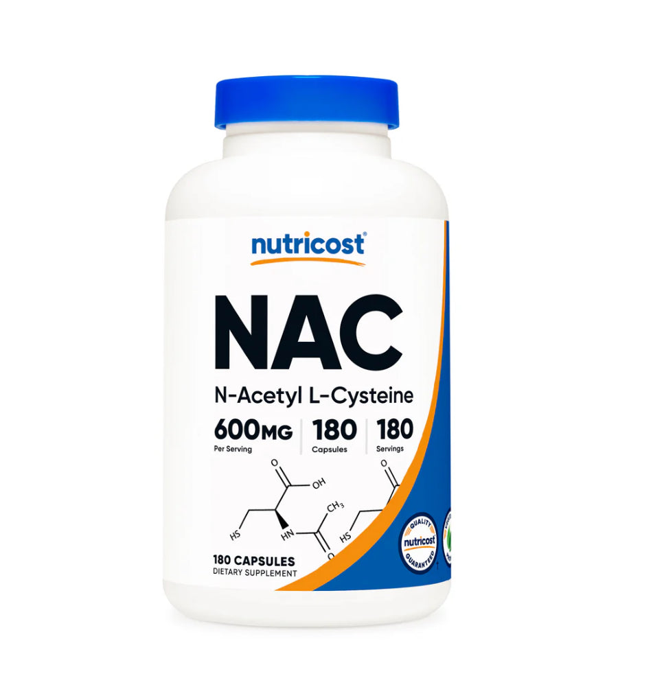 Nutricost NAC N-Acetyl L-Cysteine 600mg | Supports Immune System and Liver Health | Fights Free Radicals | 180 Capsules, Exp 01/2028