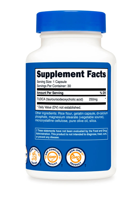 Nutricost TUDCA 250mg (Tauroursodeoxycholic Acid) | Digestive Support (Esp. for Fats), Promotes Healthy Liver & Kidney Function | Supports Brain, Cellular and Eye Health | Liver & Kidney Cleanse & Detox | ๐๐ ๐ช๐๐๐๐๐๐๐; Exp 03/2028