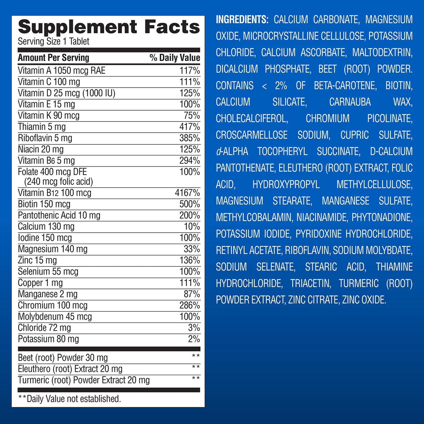Member's Mark Advanced Men's Multivitamin | with Turmeric, Beet Root, Eleuthero & 24 Essential Nutrients | Over 9 Months Supply | 275 Tablets; Exp 06/2026