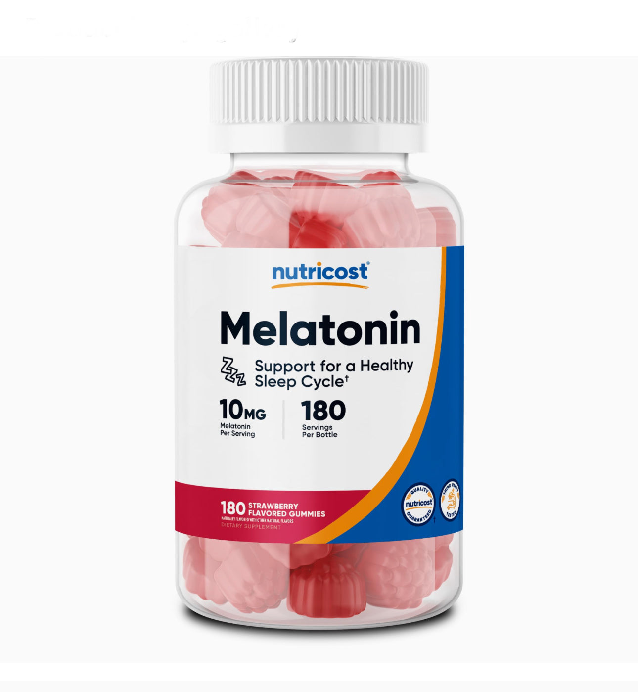Nutricost Melatonin Gummies 10mg | 100% Drug-free Sleep Aid | 10mg per Gummy | 180 Gummies; Exp SMUDGED❗️11/2027 Batch (See last Picture)