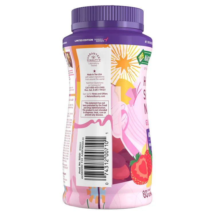 Nature’s Bounty Advanced Hair, Skin & Nails Gummies | 6000mcg Biotin | 80 Gummies; Exp 10/2026 (Limited Edition Look)