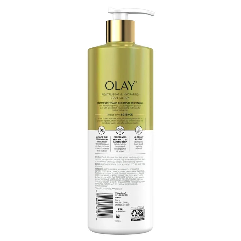 Olay Revitalizing & Hydrating Body Lotion with VITAMIN C | Brightening | 17fl.oz/502ml (New Look)