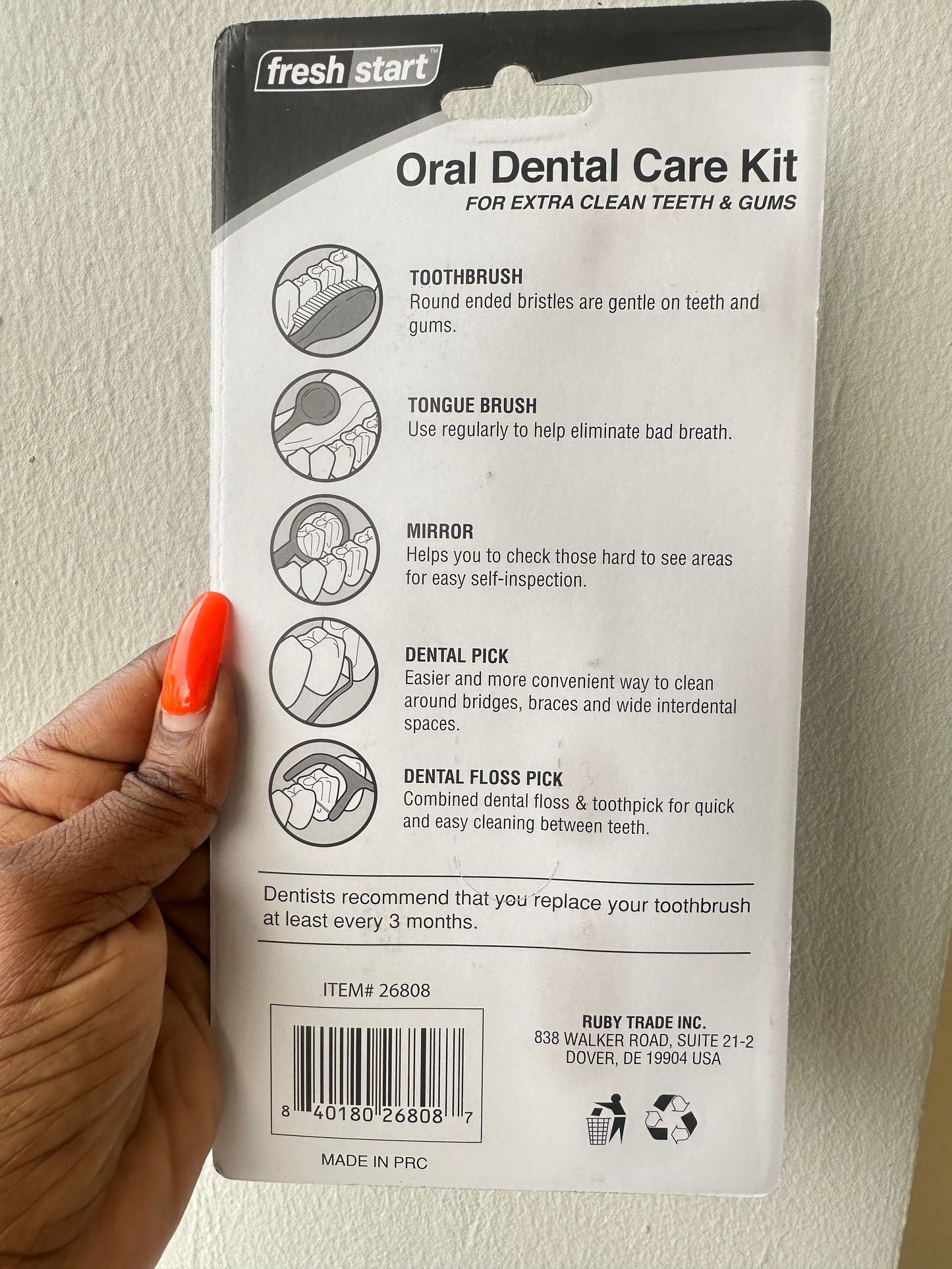 Oral Dental Care Kit | 7-Piece Set ~ Blue