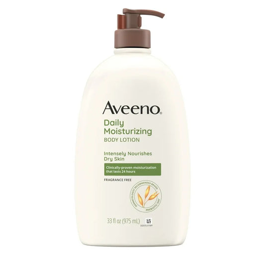 Aveeno Daily Moisturizing Body Lotion | Fragrance Free | Intensely Nourishes Dry Skin | 33 fl.oz/975ml