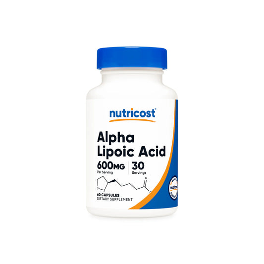 Nutricost Alpha Lipoic Acid 600mg | 300mg per Capsule | 30-60 Day Supply | Supports Cellular Health & Glucose Metabolism | Great for Diabetics | 60 Capsules; 𝗘𝘅𝗽 𝟭𝟭/𝟮𝟬𝟮𝟳
