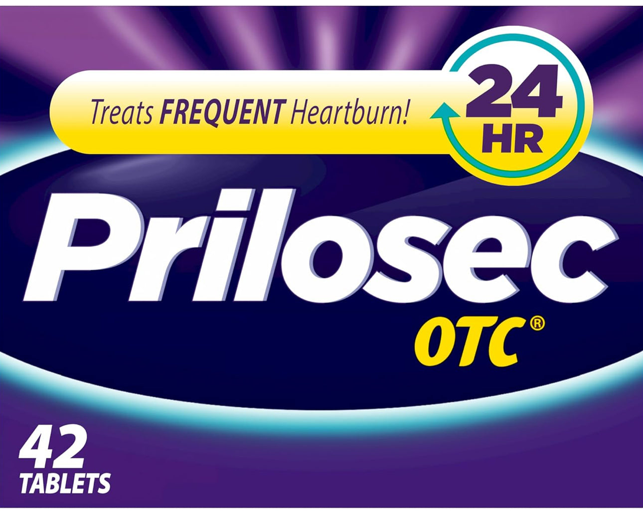Prilosec OTC, Omeprazole Delayed Release 20mg, Acid Reducer | Treats Frequent Heartburn for 24 Hour Relief, All Day, All Night | 42 Tablets; Exp 01/2026