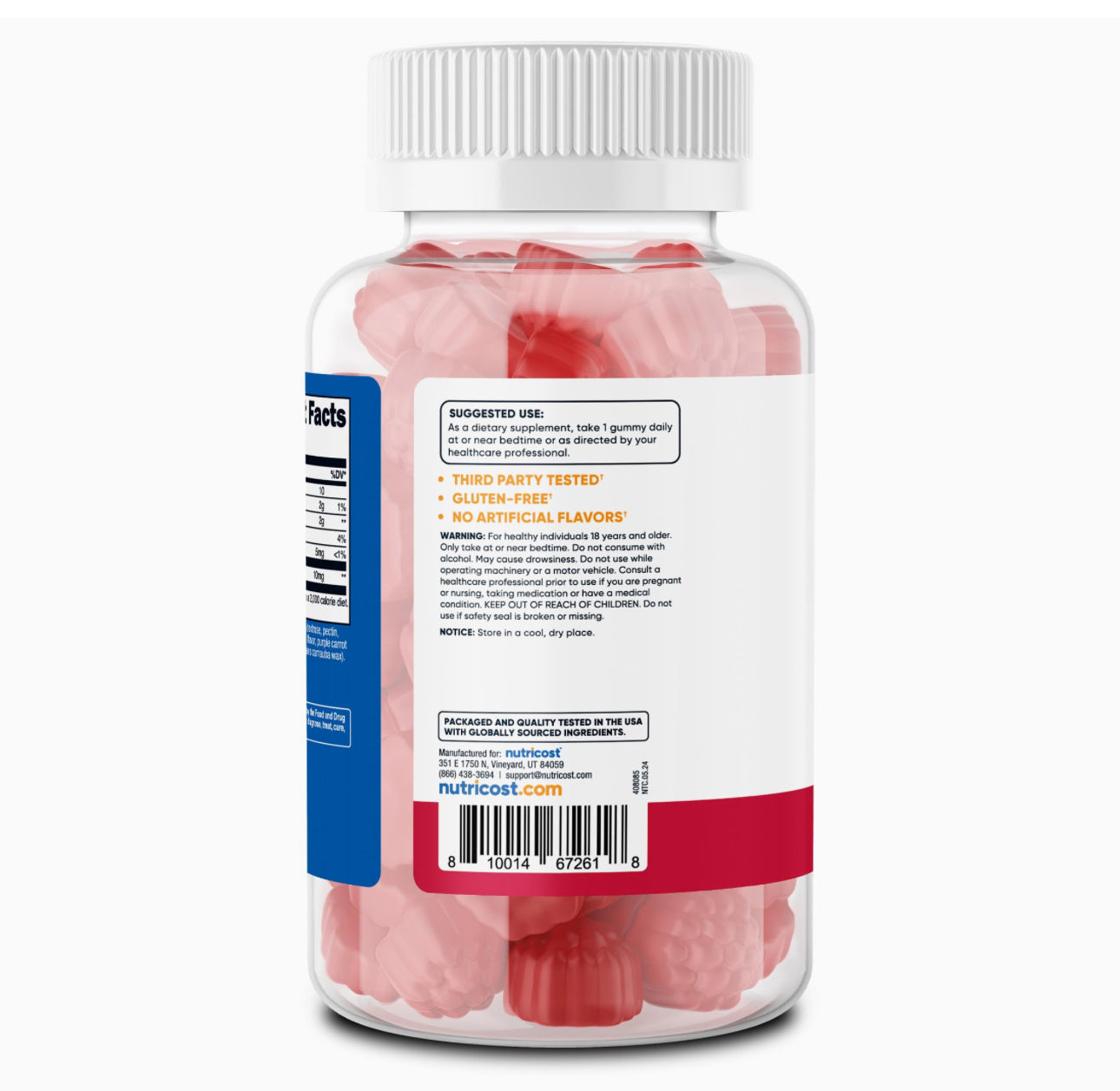 Nutricost Melatonin Gummies 10mg | 100% Drug-free Sleep Aid | 10mg per Gummy | 180 Gummies; Exp SMUDGED❗️11/2027 Batch (See last Picture)