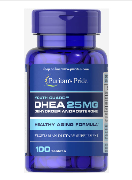 Puritan’s Pride DHEA 25 mg (Dehydroepiandrosterone) | Optimizes the Immune System | For Energy Support & Healthy Aging | 100 Capsules; Exp 06/2027