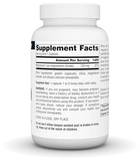 Source Naturals Magnesium Citrate | 133 mg | Supports Bone and Heart Health | 90 Capsules; Exp 08/2028