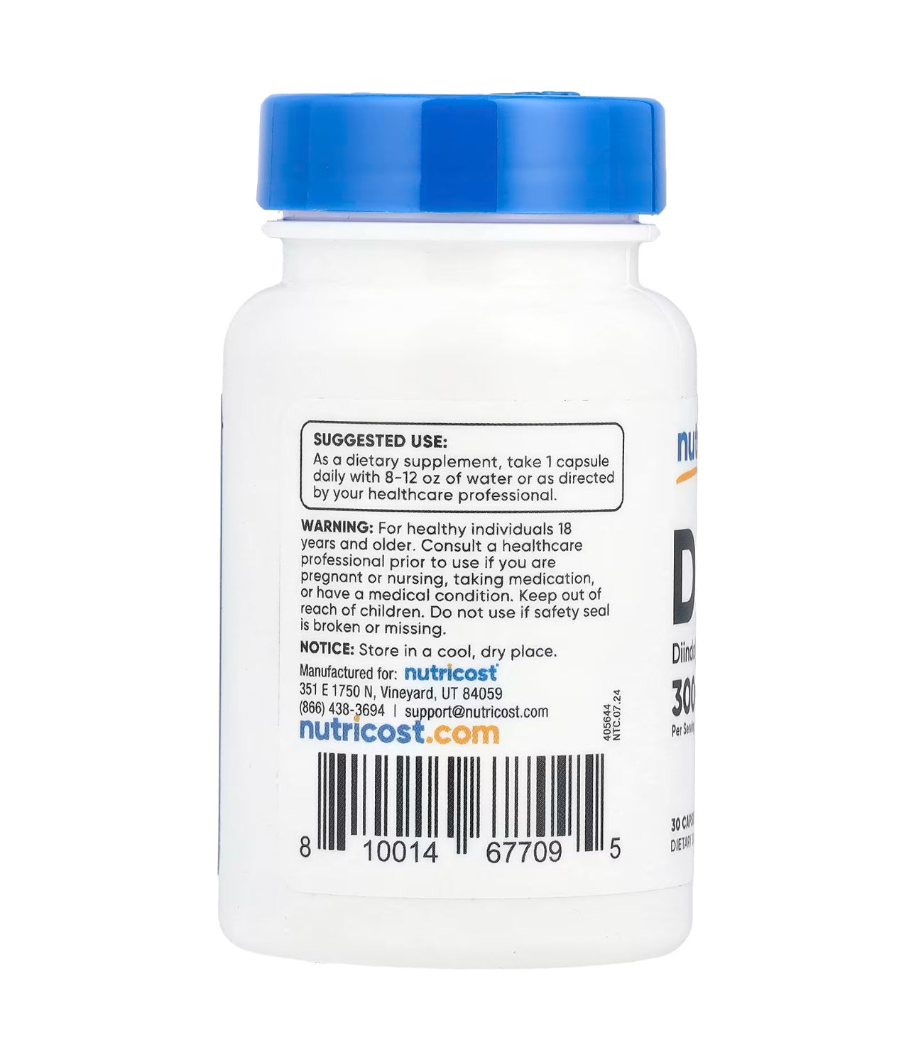 Nutricost DIM (Diindolyl-methane) 300mg | Plus BioPerine 5mg | 30 Capsules; Exp 01/2028