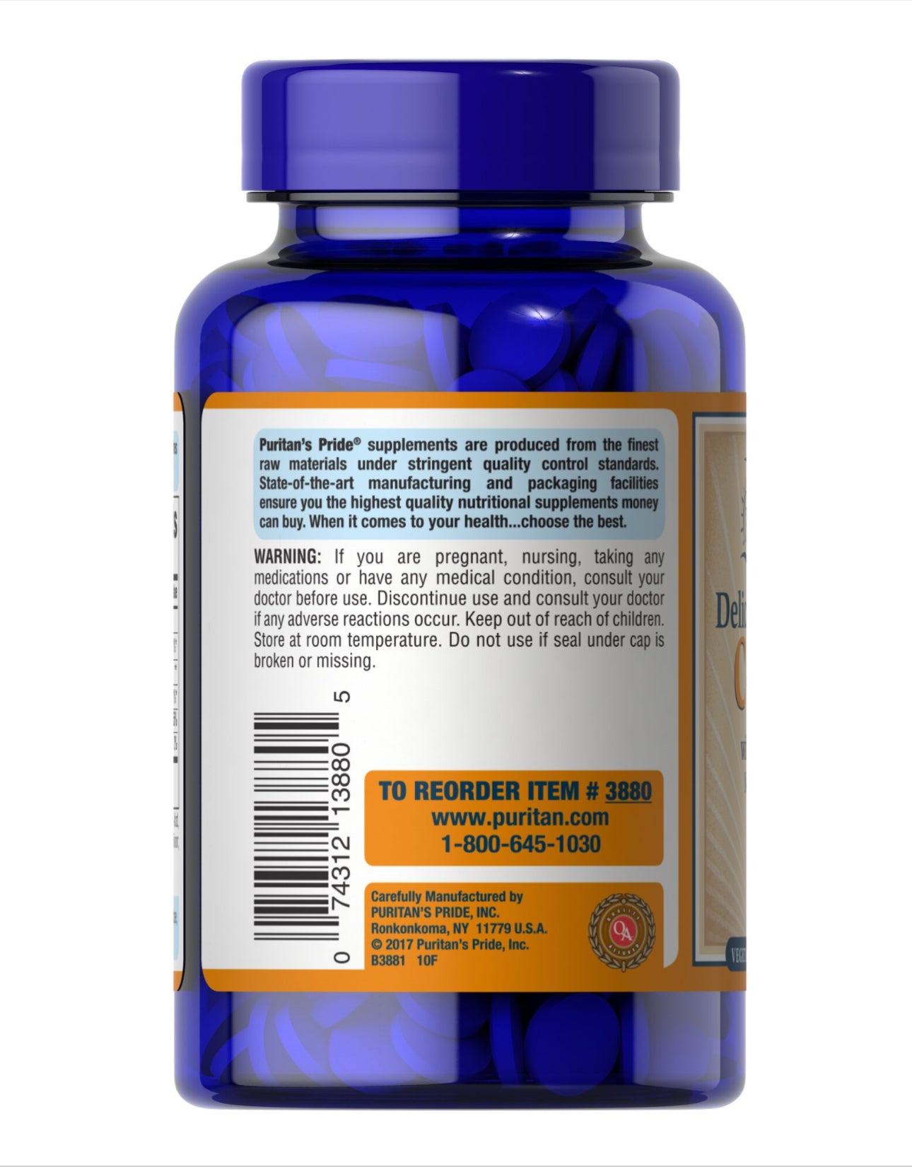 Puritan’s Pride Chewable Vitamin C 500 mg with Rose Hips | Powerful Antioxidant | Boosts Immune Health | 90 Chewable Tablets; Exp 09/2027