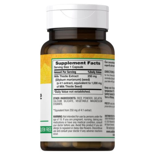 ShopRite Milk Thistle Extract 1000mg | Supports Healthy Liver | Herbal Antioxidant | 60 Capsules; Exp 04/2027