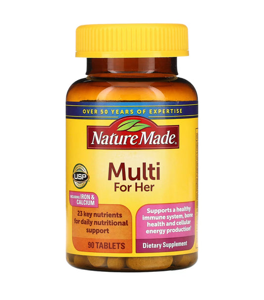Nature Made Multivitamin For Her | 90 Day Supply | Womens Multivitamin for Daily Nutritional Support | 90 Tablets; 12/2026