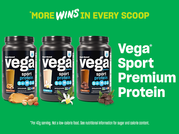 Vega Premium Sport Protein Powder | 30g of Protein | with Tart Cherry, 2 billion CFUs Probiotics, 5 g BCAAs | Vanilla ~ 21.7oz/577g; Exp 05/2026