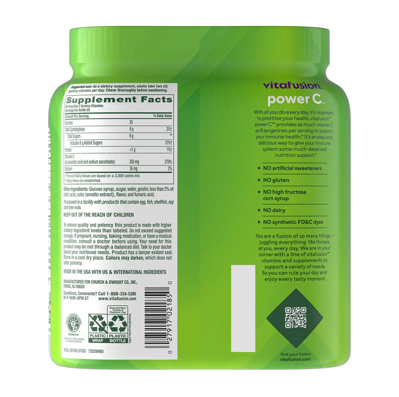 Vitafusion Power C Vitamin C Gummies | Immune Support | For Healthy Glowing Skin | Orange Flavored | 220 Gummies; Exp 11/2025