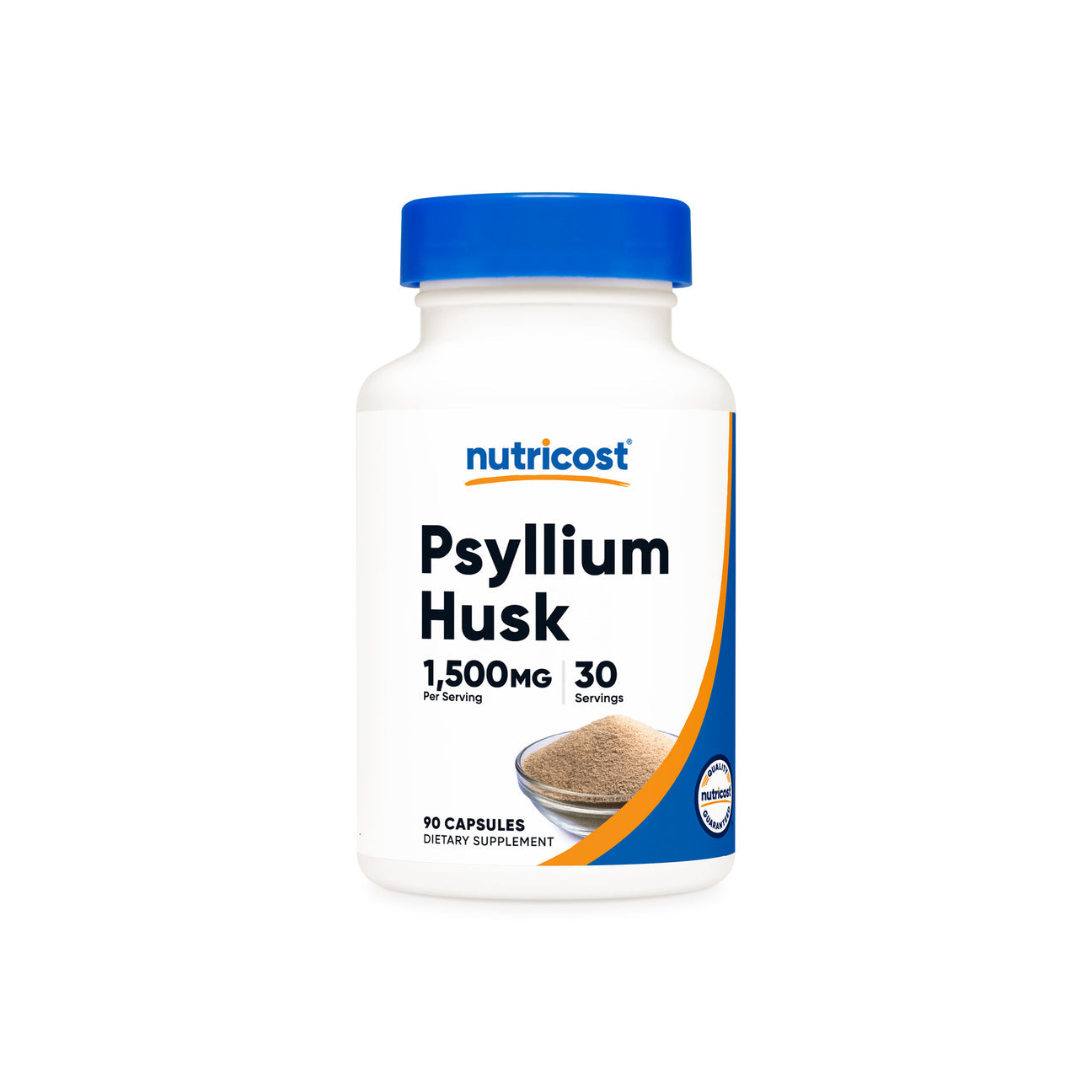 Nutricost Psyllium Husk Capsules 1500mg | 500mg per Capsule | Promotes Digestive Health | Promotes Bowel Regularity | 90 Capsules; Exp 08/2027