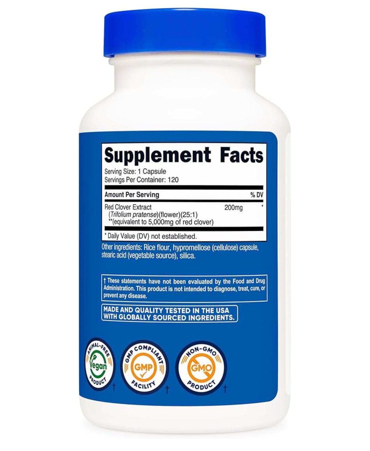 Nutricost Red Clover Blossoms Extract 5000mg | Eases Menopausal Symptoms | Improves Bone Density & Heart Health in Menopausal Women | Thins Mucus & Calms Respiratory Irritation | 120 Capsules, Exp 05/2028