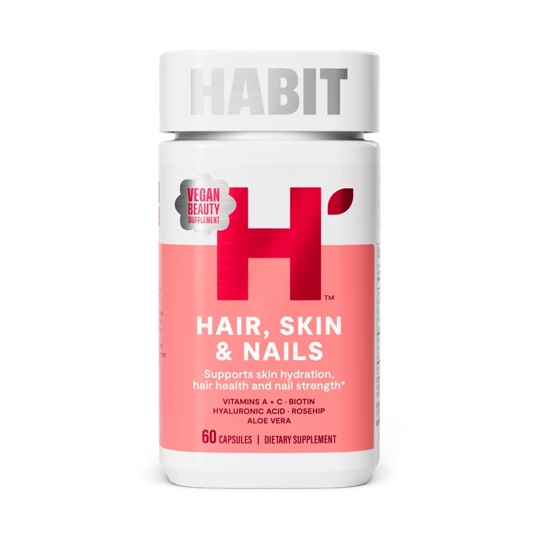HABIT Hair, Skin & Nails Multivitamin | Vitamins A & C, Biotin, RoseHips, Hyaluronic, Acid | 60 Capsules; Exp 02/2027