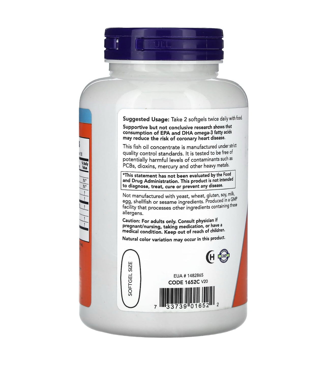 NOW Fish Oil Omega-3 180 EPA / 120 DHA | 1000 mg per Softgel | Supports Cardiovascular Health | 200 Softgels; Exp 07/2028
