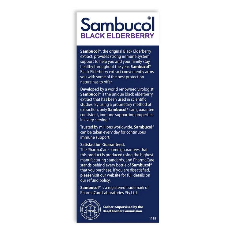 Sambucol Black Elderberry Original Immune Support Syrup - 4oz/120ml Exp 8/2025