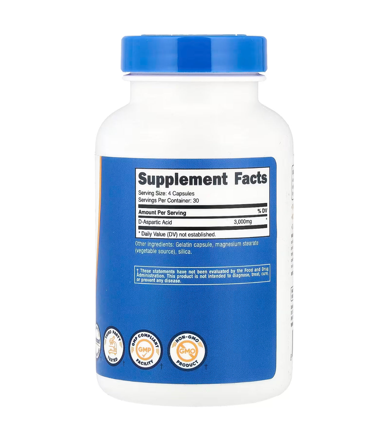 Nutricost D-Aspartic Acid 3000mg | 750mg per Capsule | Testosterone Booster for Men | Muscle Builder for Men | 120 Capsules; Exp 08/2027