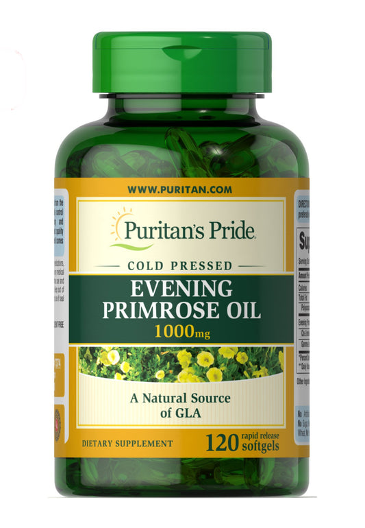 Puritans Pride Evening Primrose Oil 1000 mg | Similar to Efamol | Promotes Healthy Skin & Balanced Immune Response | 120 Softgels; Exp 07/2028