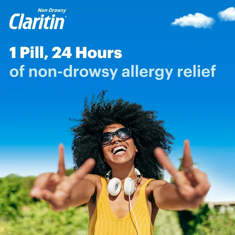 Claritin 24 Hour Non-Drowsy Allergy-Relief | Loratadine 10mg Antihistamine | For Adults and Children Ages 6+ | 5 Tablets Exp 12/2025