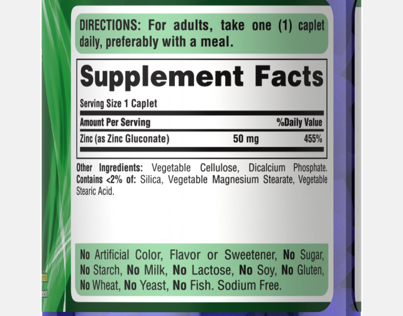 Puritan’s Pride Zinc Gluconate 50mg | High Potency Support for Immune Health | Involved in Bone and Energy Metabolism | 100 Caplets; Exp 06/2028