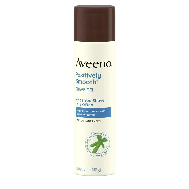 Aveeno Positively Smooth Shaving Gel with Aloe | Shave Cream for Men and Women | Lightly Scented, 7oz/198g