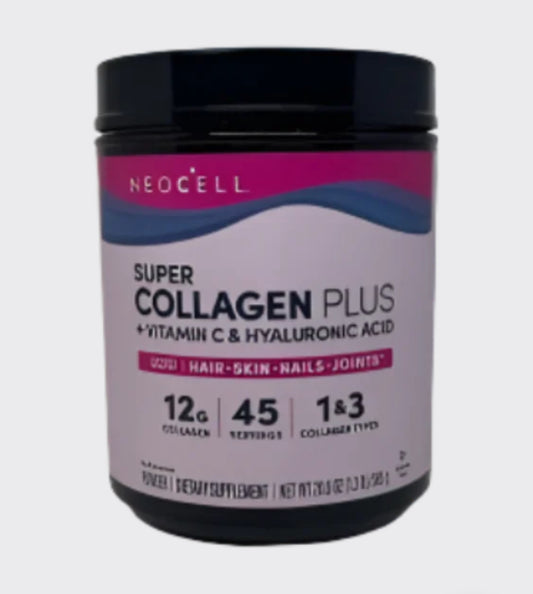 Neocell Super Collagen Plus Vitamin C & Hyaluronic Acid Powder | Biggest Size (3x Small Size) | Supports Healthy Skin, Hair, Nails & Joints | 585g /20.6oz; Exp 08/2026