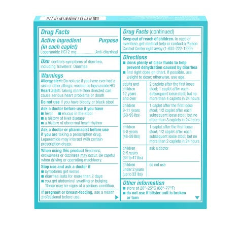 Imodium A-D Diarrhea Relief, Loperamide Hydrochloride | 12 Caplets; Exp 01/2027