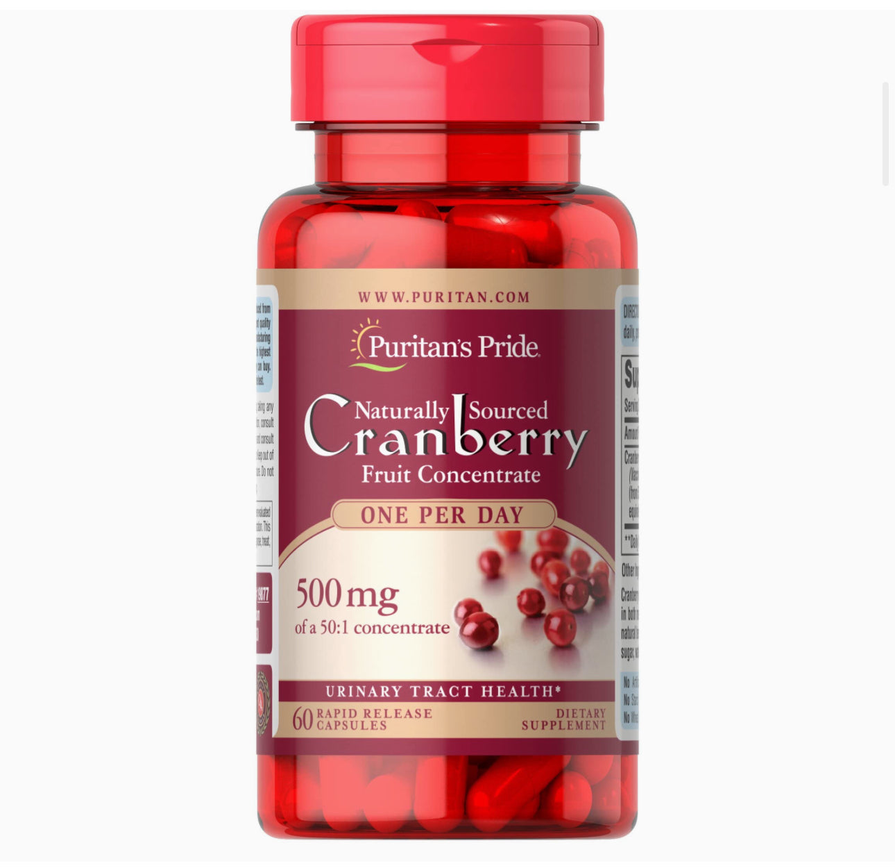 Puritan’s Pride One A Day Cranberry | Promotes Urinary Tract Health in Men & Women | Helps Maintain Bladder Health | 60 Capsules; Exp 12/2028