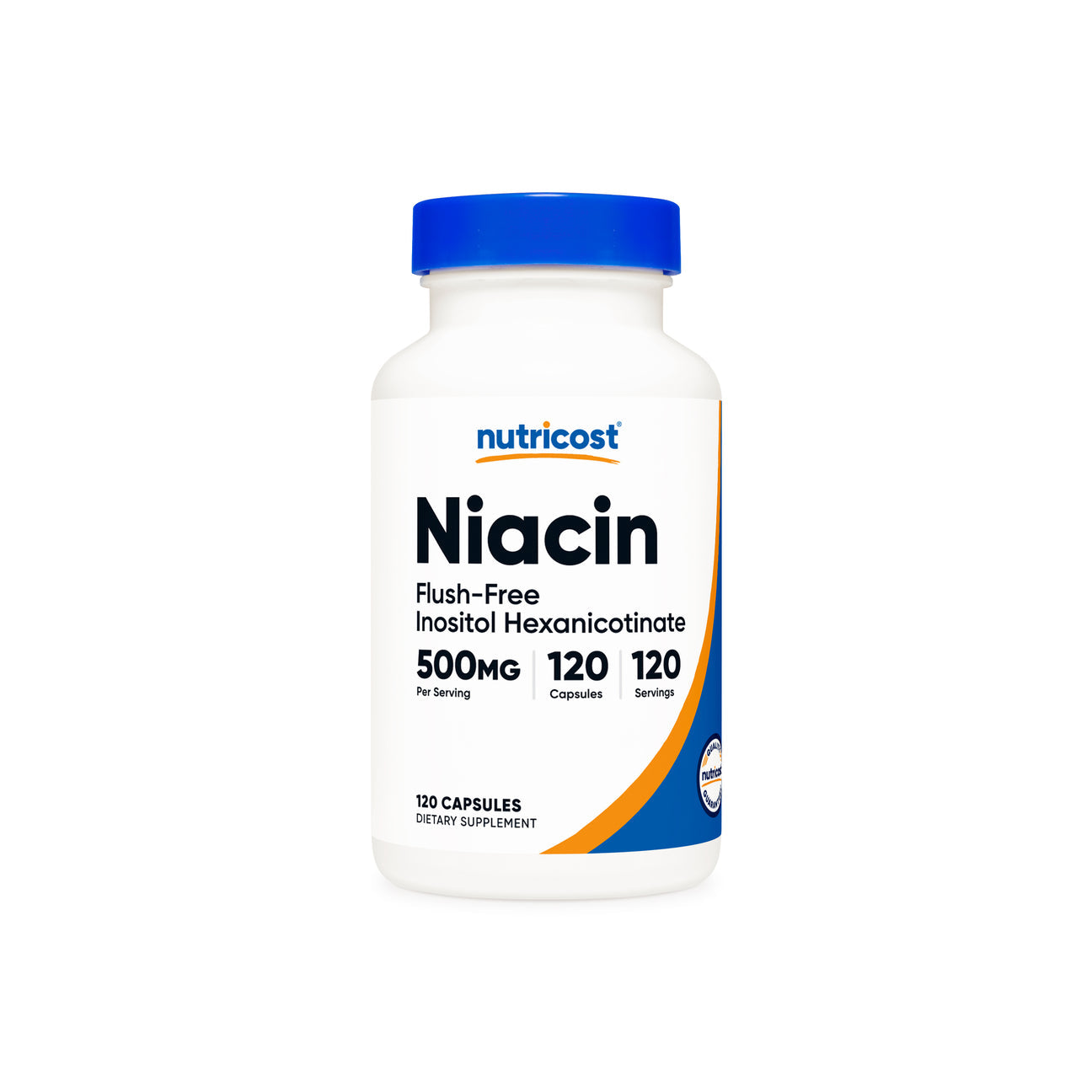 Nutricost Flush-Free Niacin 500mg (Vitamin B3) Inositol Hexanicotinate | Supports Nervous System & Energy Production | For Energy Metabolism | 120 Capsules; Exp 08/2027