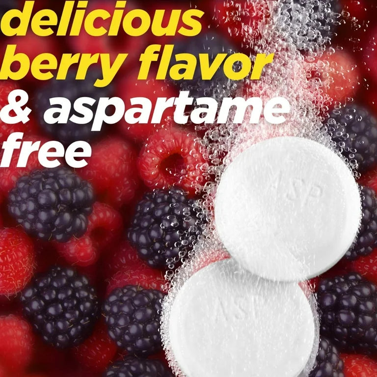 Alka-Seltzer (by Bayer) Plus Sinus Congestion & Pain | Maximum Strength | PowerFast Fizz Berry - 24 Effervescent Tablets; Exp Oct/2025