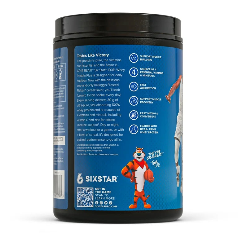 Six Star Elite Series 100% Whey Protein Plus | 30g Protein, 6.7g Kellogg's Frosted Flakes ~ 1.8lbs/821g; Exp May/2026