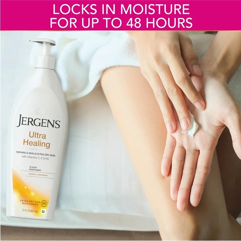 Jergens Ultra Healing Hand and Body Lotion | Extra Dry Skin Moisturizer | With Vitamins C, E, B5 | 21 oz/621 ml