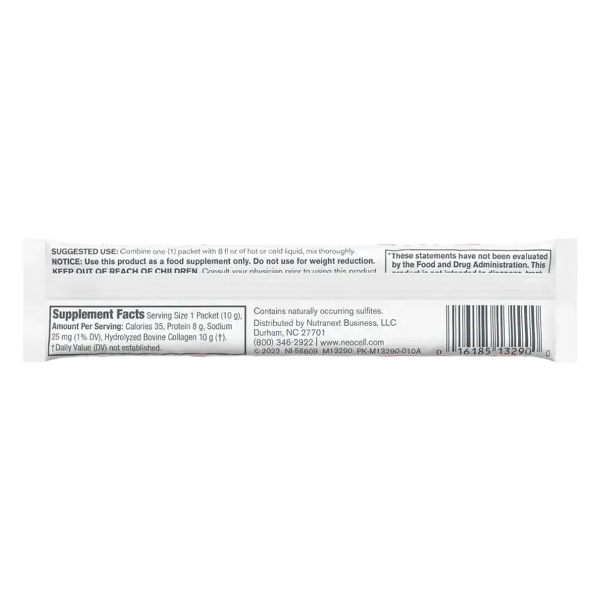 NeoCell Super Collagen Peptides| 20 Servings | Unflavored Powder | Collagen Type 1 & 3 | 7oz/200g (20 Stick Packs); Exp 11/2026