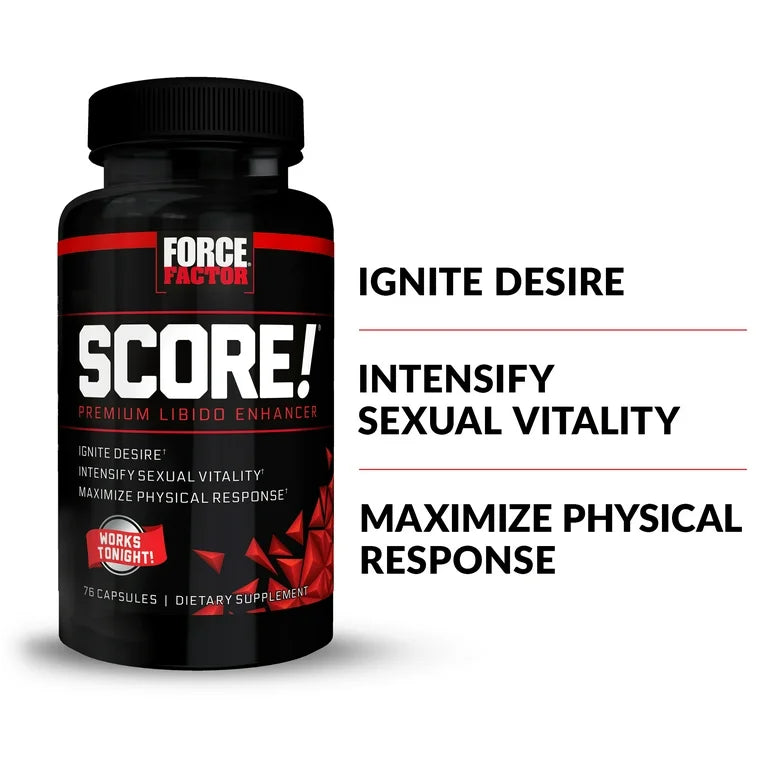 Force Factor SCORE! Libido Enhancer for Men | With L-Citrulline, Tribulus, Maca, Ashwagandha, Ginkgo Biloba, L-Theanine, Co Q10 | 76 Capsules; Exp 12/2025