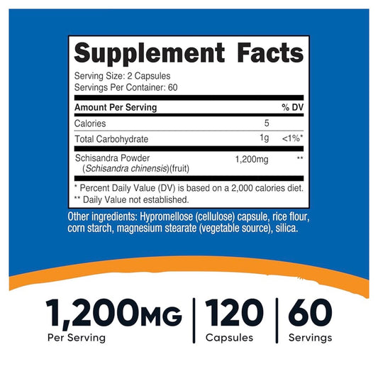 Nutricost Schisandra 1,200mg | Schizandra | Adaptogen | Fights Fatigue | Stress Support | 120 Capsules; Exp 12/2028