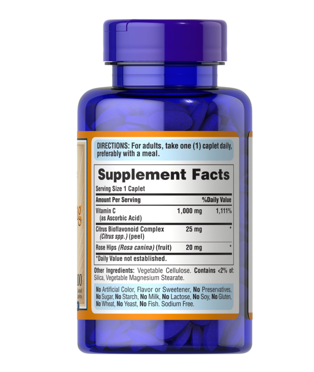 Puritan’s Pride Vitamin C 1000mg with Bioflavonoids & Rose Hips | Powerful Antioxidant | Boosts Immune Health | 100 Caplets;  Exp 08/2027