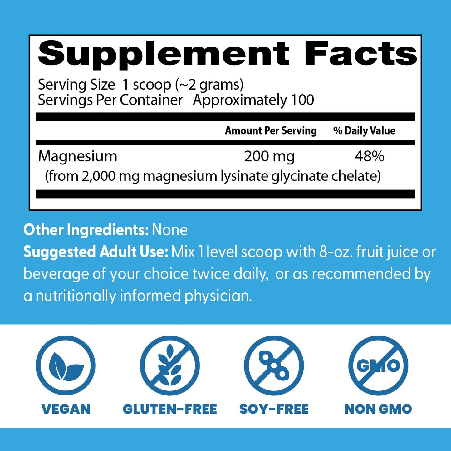 Doctor's Best High Absorption Magnesium Powder | Magnesium Glycinate | 100% Chelated | 200mg Magnesium per Serving | 100 Servings | 7.1oz/200g Exp 03/2027