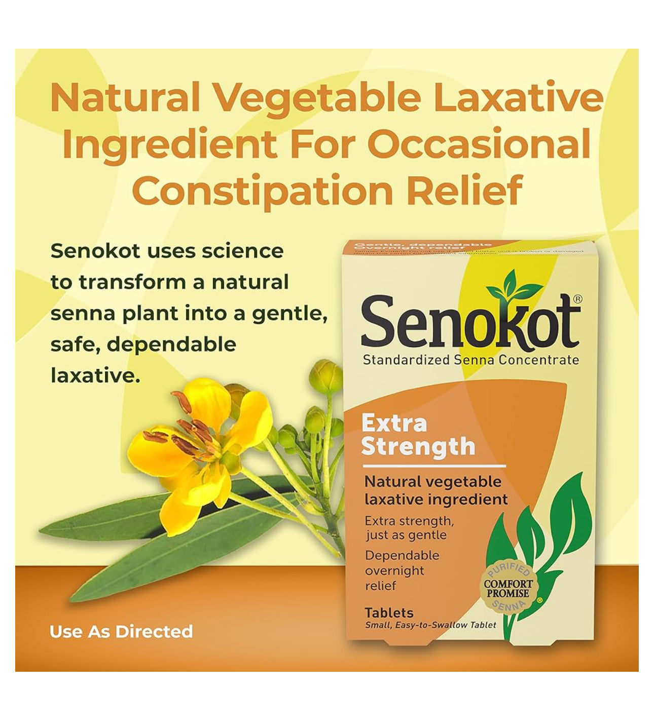 Senokot Extra Strength Constipation Relief | Senna Plant, A Natural Vegetable Laxative Ingredient | Senna Concentrate 17.2mg | 12 Tablets; Exp 06/2027