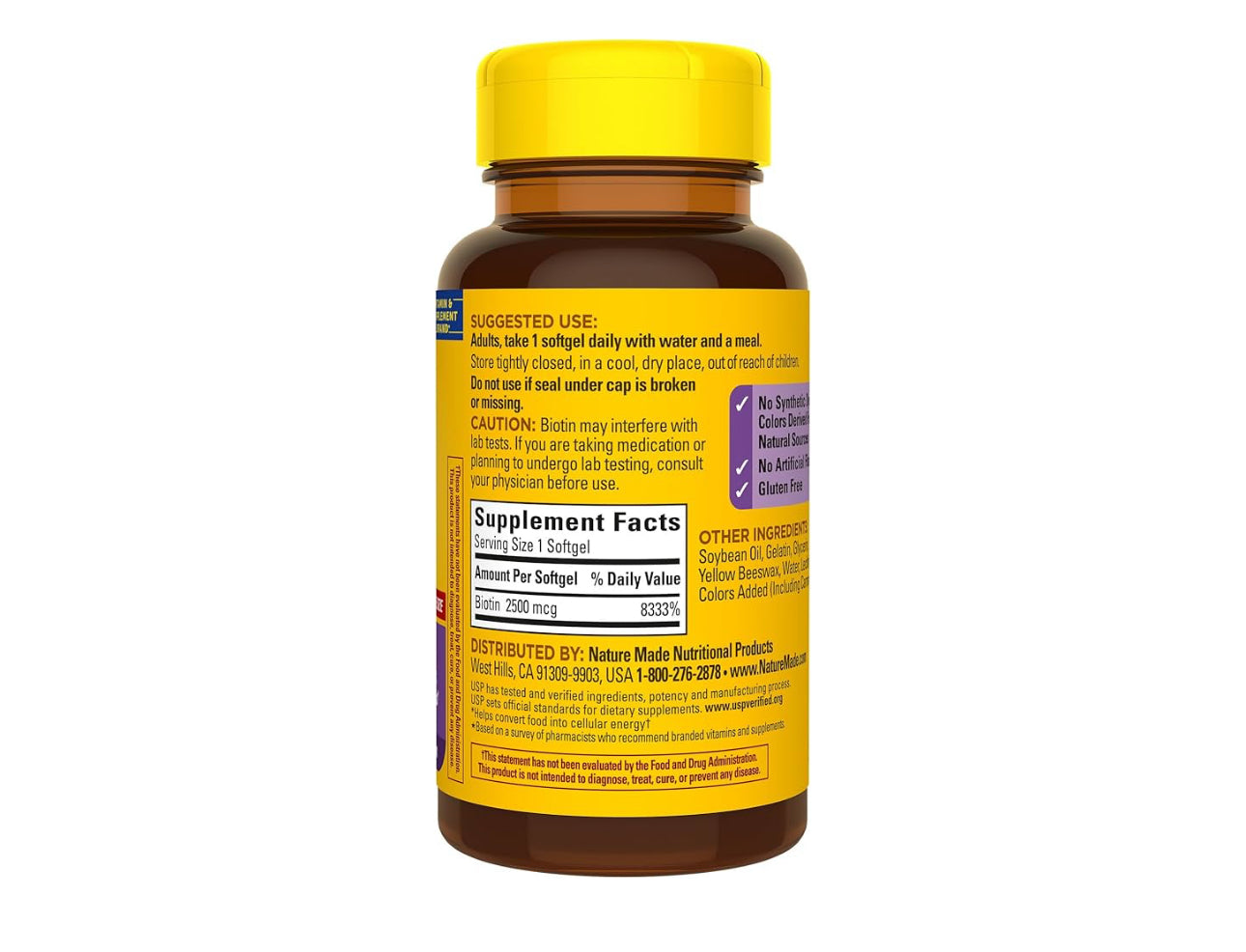 Nature Made Extra Strength Biotin 2500 mcg | 150 Day Supply | For Healthy Hair, Skin & Nail Support | 150 Softgels; Exp 02/2026