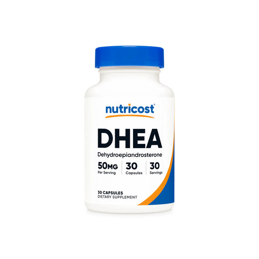 Nutricost DHEA (dehydroepiandrosterone) 50mg Extra Strength  | Hormone Balance | 30 Capsules; Exp 08/2027