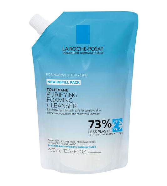 La Roche-Posay Toleriane Purifying Foaming Facial wash | for Normal, Oily and Sensitive Skin | 400ml Refill Pack