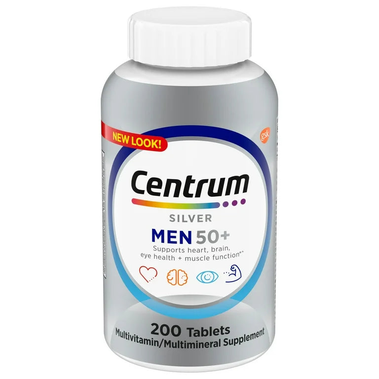 Centrum Silver Mens 50 Plus Vitamins | Multivitamin for Men Above 50 Years | 200 Tablets Exp 10/2025